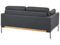 Miniatyrbild 6 av 11: Soffa 2-sits Svart Polyester Tyg Järn Svarta Ben Stoppade Vardagsrumsmöbler