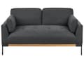 Miniatyrbild 1 av 11: Soffa 2-sits Svart Polyester Tyg Järn Svarta Ben Stoppade Vardagsrumsmöbler
