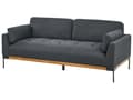 Miniatyrbillede 5 af 11: Sofa Sort Polyester 3 Personers Tyk Polstret Dyb Blød Stofsofa til Stuen Moderne Inspiration Stue Møbel Moderne