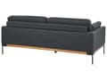 Miniatyrbillede 6 af 11: Sofa Sort Polyester 3 Personers Tyk Polstret Dyb Blød Stofsofa til Stuen Moderne Inspiration Stue Møbel Moderne