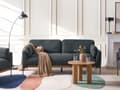 Miniatyrbillede 2 af 11: Sofa Sort Polyester 3 Personers Tyk Polstret Dyb Blød Stofsofa til Stuen Moderne Inspiration Stue Møbel Moderne