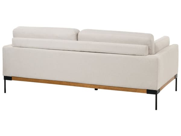 Sofa Lys Beige Polyester 3 Personers Tyk Polstret Dyb Blød Stofsofa til Stuen Moderne Inspiration Stue Møbel Moderne