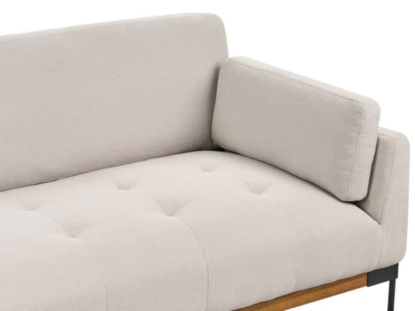 Sofa Lys Beige Polyester 3 Personers Tyk Polstret Dyb Blød Stofsofa til Stuen Moderne Inspiration Stue Møbel Moderne