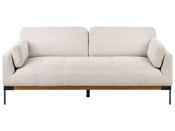 Sofa Lys Beige Polyester 3 Personers Tyk Polstret Dyb Blød Stofsofa til Stuen Moderne Inspiration Stue Møbel Moderne