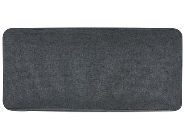 3-seters Sofa Svart Polyester Stoff Jern Svarte Ben Polstrede Stue Møbler