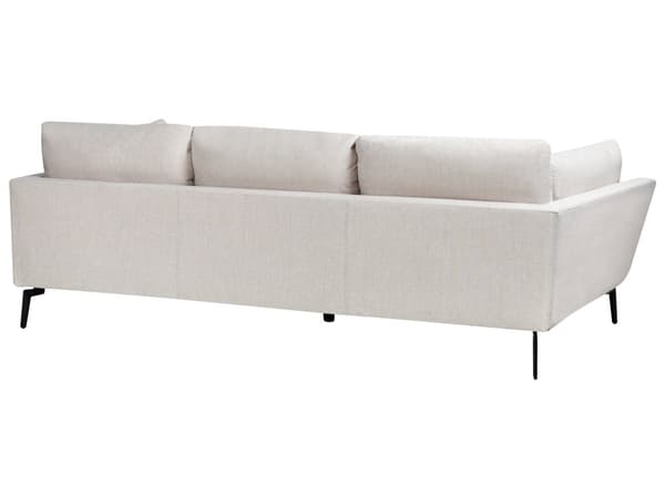 Sofa Beige Polyester 4 Personers Tyk Polstret Dyb Blød Stofsofa til Stuen Moderne Inspiration Stue Møbel Moderne