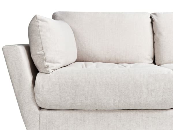 Sofa Beige Polyester 4 Personers Tyk Polstret Dyb Blød Stofsofa til Stuen Moderne Inspiration Stue Møbel Moderne