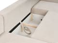Miniatyrbilde 10 av 11: 4-seters U-sofa Lys Beige Polyester Stoff Polstring Sovefunksjon Oppbevaring