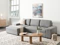 Miniatyrbilde 4 av 11: Hjørnesofa med oppbevaring Grå Imitert lin 3-seter Høyrevendt Sovefunksjon