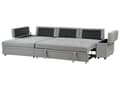 Miniatyrbilde 6 av 11: Hjørnesofa med oppbevaring Grå Imitert lin 3-seter Høyrevendt Sovefunksjon