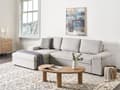 Miniatyrbillede 4 af 11: Hjørnesofa med opbevaring Lysegråt imiteret linned 3-personers Højrevendt sovefunktion