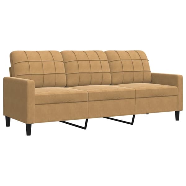 3-sitssoffa brun 180 cm sammet