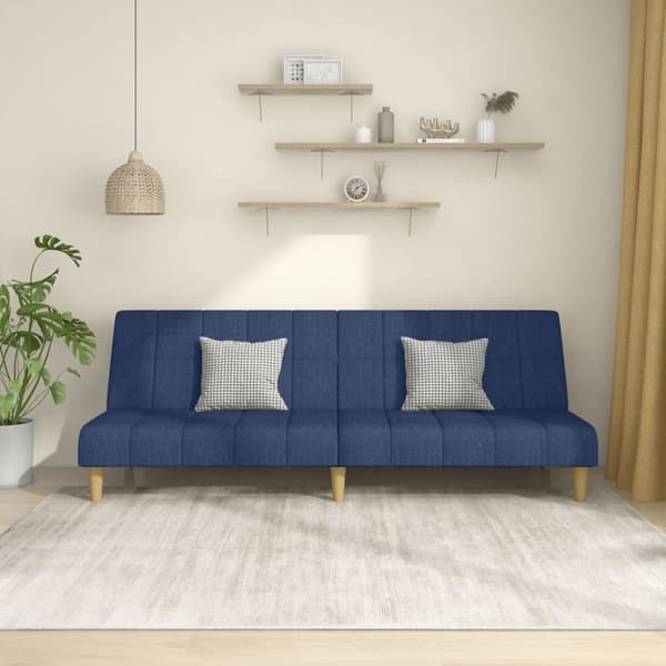 Bäddsoffa 2-sits blå tyg