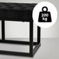 Miniatyrbild 3 av 4: Banquette Polson i Sammet Stil Chesterfield med Svart Metallram, Svart -150 cm
