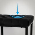 Miniatyrbild 4 av 4: Banquette Polson i Sammet Stil Chesterfield med Svart Metallram, Svart -150 cm