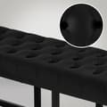 Miniatyrbild 2 av 4: Banquette Polson i Sammet Stil Chesterfield med Svart Metallram, Svart -150 cm