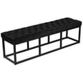 Miniatyrbild 1 av 4: Banquette Polson i Sammet Stil Chesterfield med Svart Metallram, Svart -150 cm