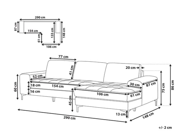 Hjørnesofa med Chaiselong Mørkegrøn Velour 4 Personers Sofa L Formet Dyb Sofahjørne Siddemøbel Blød Stofsofa Venstrevendt