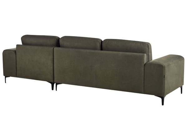 Hjørnesofa med Chaiselong Mørkegrøn Velour 4 Personers Sofa L Formet Dyb Sofahjørne Siddemøbel Blød Stofsofa Venstrevendt