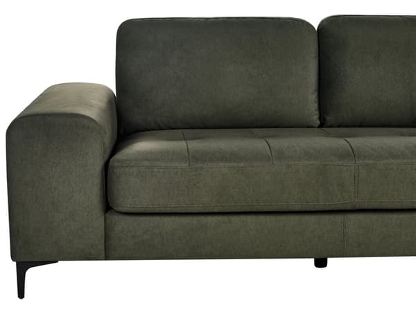 Hjørnesofa med Chaiselong Mørkegrøn Velour 4 Personers Sofa L Formet Dyb Sofahjørne Siddemøbel Blød Stofsofa Venstrevendt