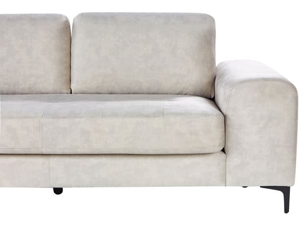 Hjørnesofa med Chaiselong Lys Beige Velour 4 Personers Sofa L Formet Dyb Sofahjørne Siddemøbel Blød Stofsofa Højrevendt