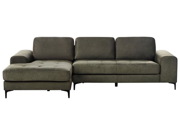 Hjørnesofa med Chaiselong Mørkegrøn Velour 4 Personers Sofa L Formet Dyb Sofahjørne Siddemøbel Blød Stofsofa Højrevendt