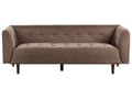 Miniatyrbilde 4 av 11: Sofa Brun Boucle Treben 3-seters Sofa med Knappet Treben og Polstring i Brunt Stoff Gummitreben