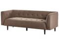 Miniatyrbilde 5 av 11: Sofa Brun Boucle Treben 3-seters Sofa med Knappet Treben og Polstring i Brunt Stoff Gummitreben