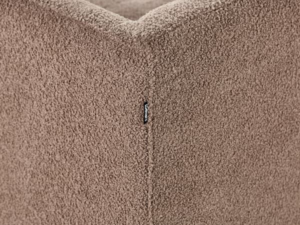 Sofa Brun Boucle Treben 3-seters Sofa med Knappet Treben og Polstring i Brunt Stoff Gummitreben