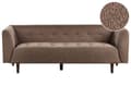 Miniatyrbilde 1 av 11: Sofa Brun Boucle Treben 3-seters Sofa med Knappet Treben og Polstring i Brunt Stoff Gummitreben