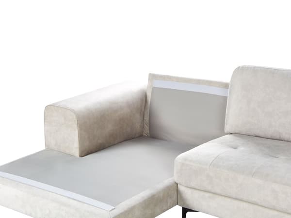 Høyrevendt Hjørnesofa Lys Beige Fløyel L-formet Minimalistisk Design til Stue