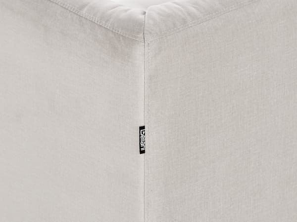 Sofa Lys Beige Stofftrekk Treben 3 Seter Sofa med Knapper Treben Gummitreben