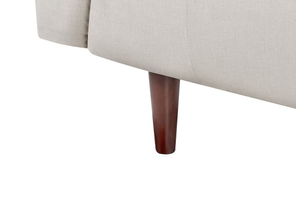 Sofa Lys Beige Stofftrekk Treben 3 Seter Sofa med Knapper Treben Gummitreben