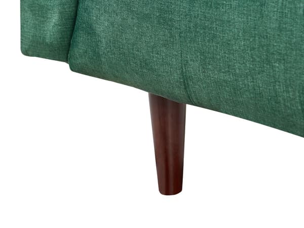 Sofa Grønn Stofftrekk Treben 3 Seter Sofa med Knapper Treben Gummitreben