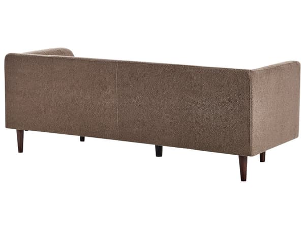 Sofa Brun Boucle 3 Personers Tyk Polstret Dyb Blød Stofsofa til Stuen Moderne Inspiration Stue Møbel Moderne Siddemøbel