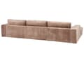 Miniatyrbillede 6 af 11: Hjørnesofa med Chaiselong Brun Fløjl 4 Personers Sofa L Formet Dyb Sofahjørne Siddemøbel Blød Stofsofa Højrevendt Flydersofa