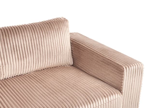 Hjørnesofa med Chaiselong Brun Fløjl 4 Personers Sofa L Formet Dyb Sofahjørne Siddemøbel Blød Stofsofa Højrevendt Flydersofa