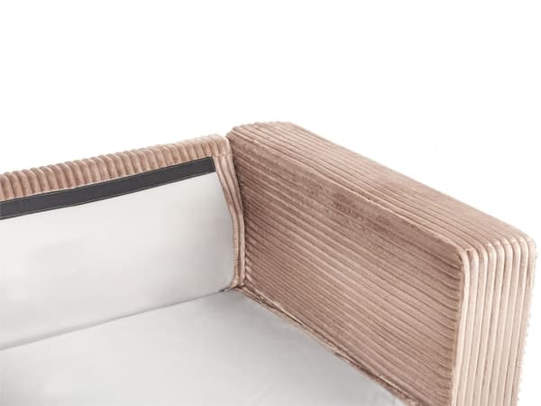 Hjørnesofa med Chaiselong Brun Fløjl 4 Personers Sofa L Formet Dyb Sofahjørne Siddemøbel Blød Stofsofa Højrevendt Flydersofa