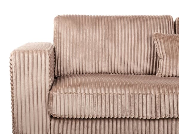 Hjørnesofa med Chaiselong Brun Fløjl 4 Personers Sofa L Formet Dyb Sofahjørne Siddemøbel Blød Stofsofa Venstrevendt Flydersofa