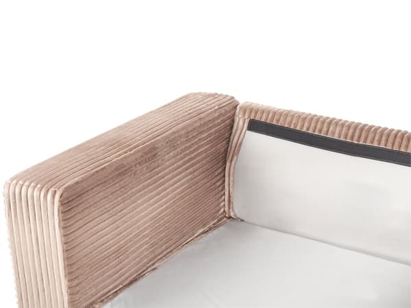 Hjørnesofa med Chaiselong Brun Fløjl 4 Personers Sofa L Formet Dyb Sofahjørne Siddemøbel Blød Stofsofa Venstrevendt Flydersofa