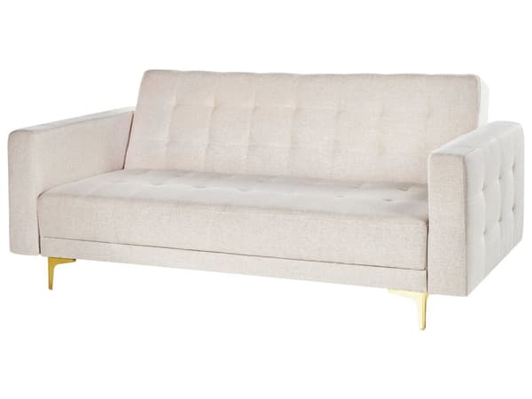 Sovesofa Beige Polyester 3 Personers Moderne Blød Sofa Sofaseng Tre Personers Designsofa Praktisk Splitback Stofsofa God Liggekomfort