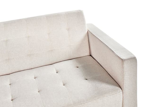 Sovesofa Beige Polyester 3 Personers Moderne Blød Sofa Sofaseng Tre Personers Designsofa Praktisk Splitback Stofsofa God Liggekomfort