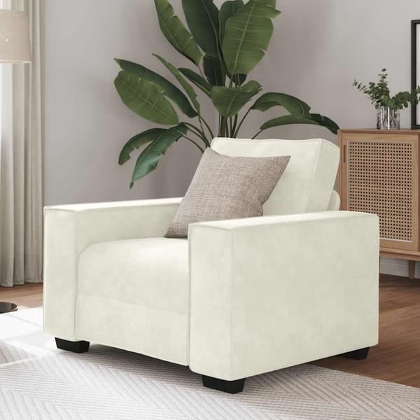 Soffstol gräddvit 59 cm sammet