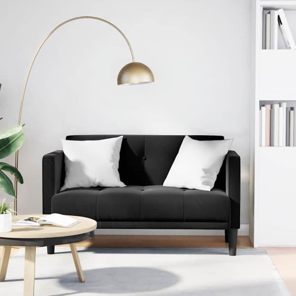 Loveseat soffa svart 111 cm sammet