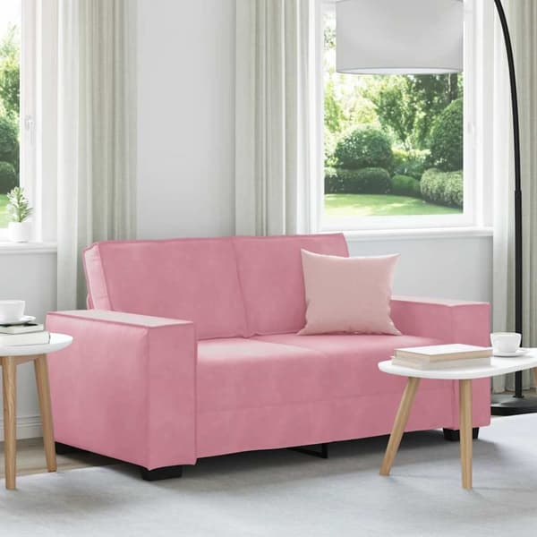 Soffa 2-sits rosa 120 cm sammet