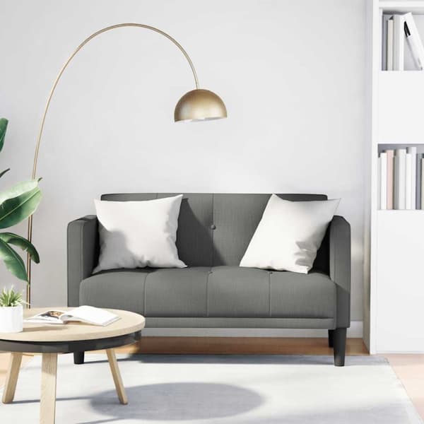 Loveseat soffa mörkgrå 111 cm tyg
