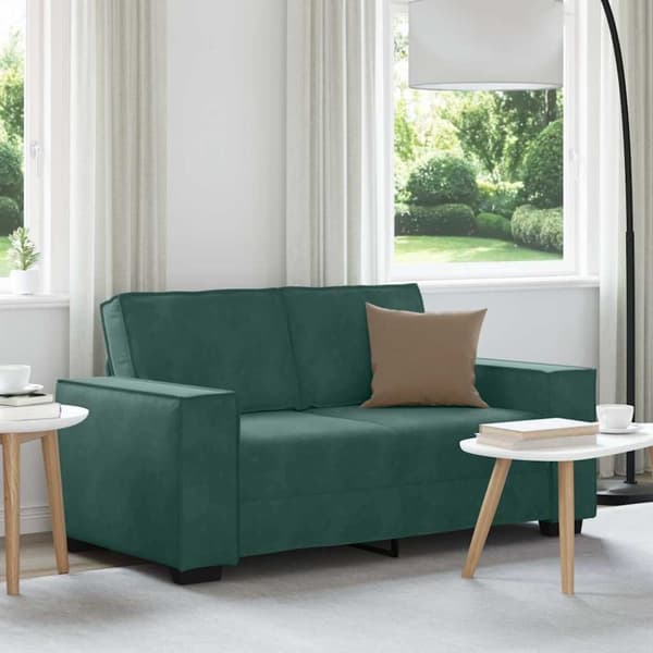 Soffa 2-sits mörkgrön 120 cm sammet