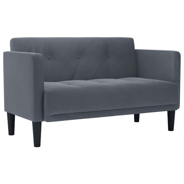 Loveseat soffa mörkgrå 111 cm sammet