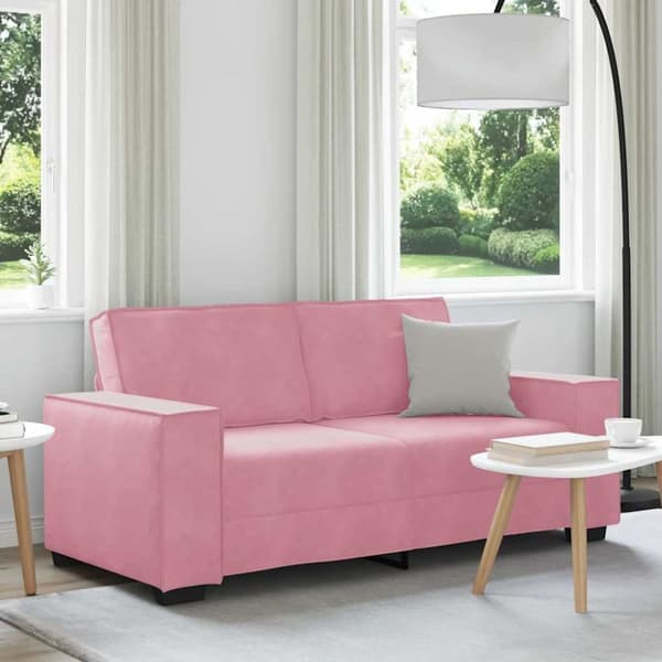 Soffa 2-sits rosa 140 cm sammet