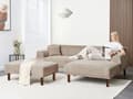 Miniatyrbillede 4 af 11: Hjørnesofa med Chaiselong Taupe Polyester 3 Personers Sofa L Formet Dyb Sofahjørne Siddemøbel Blød Stofsofa med Fodskammel Venstrevendt